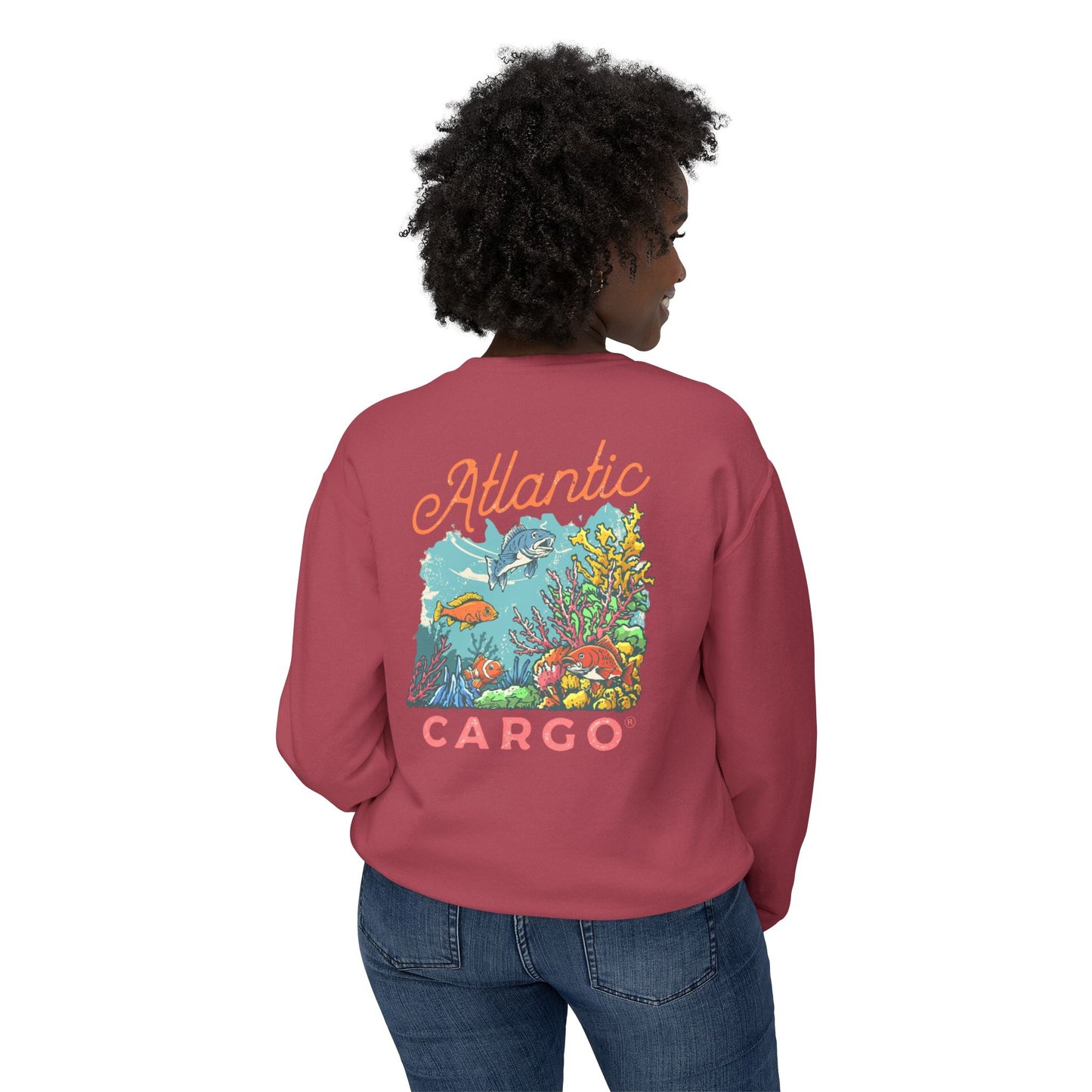 Crewneck Sweatshirt - Atlantic Cargo Coral Print