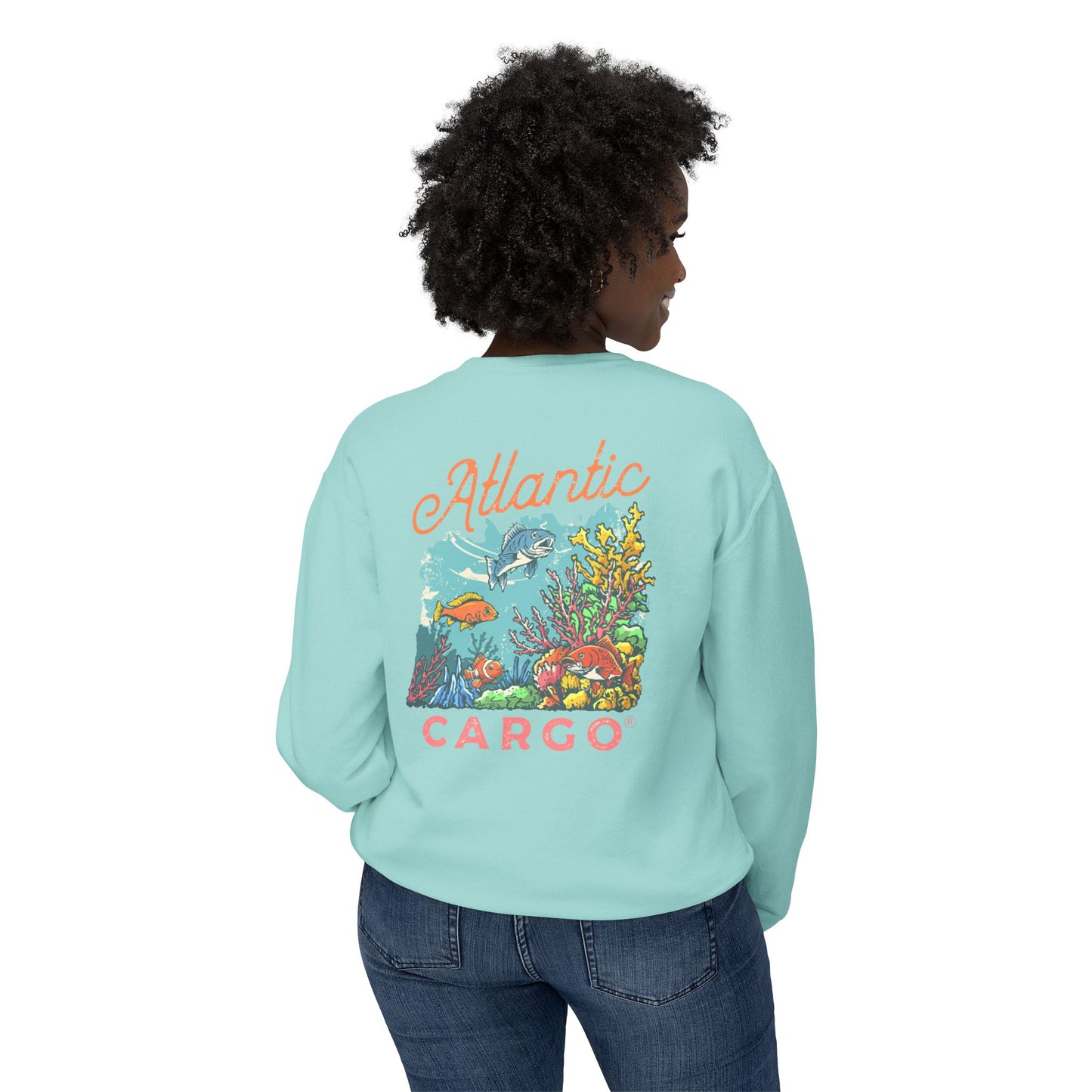 Crewneck Sweatshirt - Atlantic Cargo Coral Print