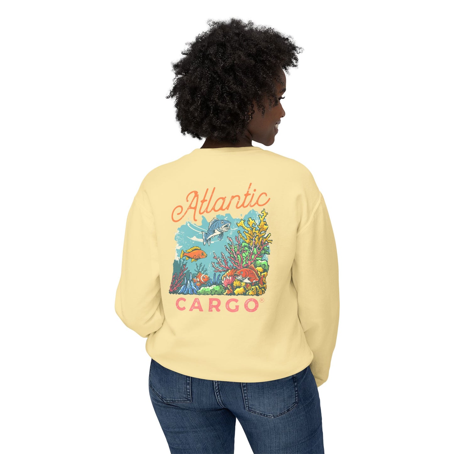 Crewneck Sweatshirt - Atlantic Cargo Coral Print