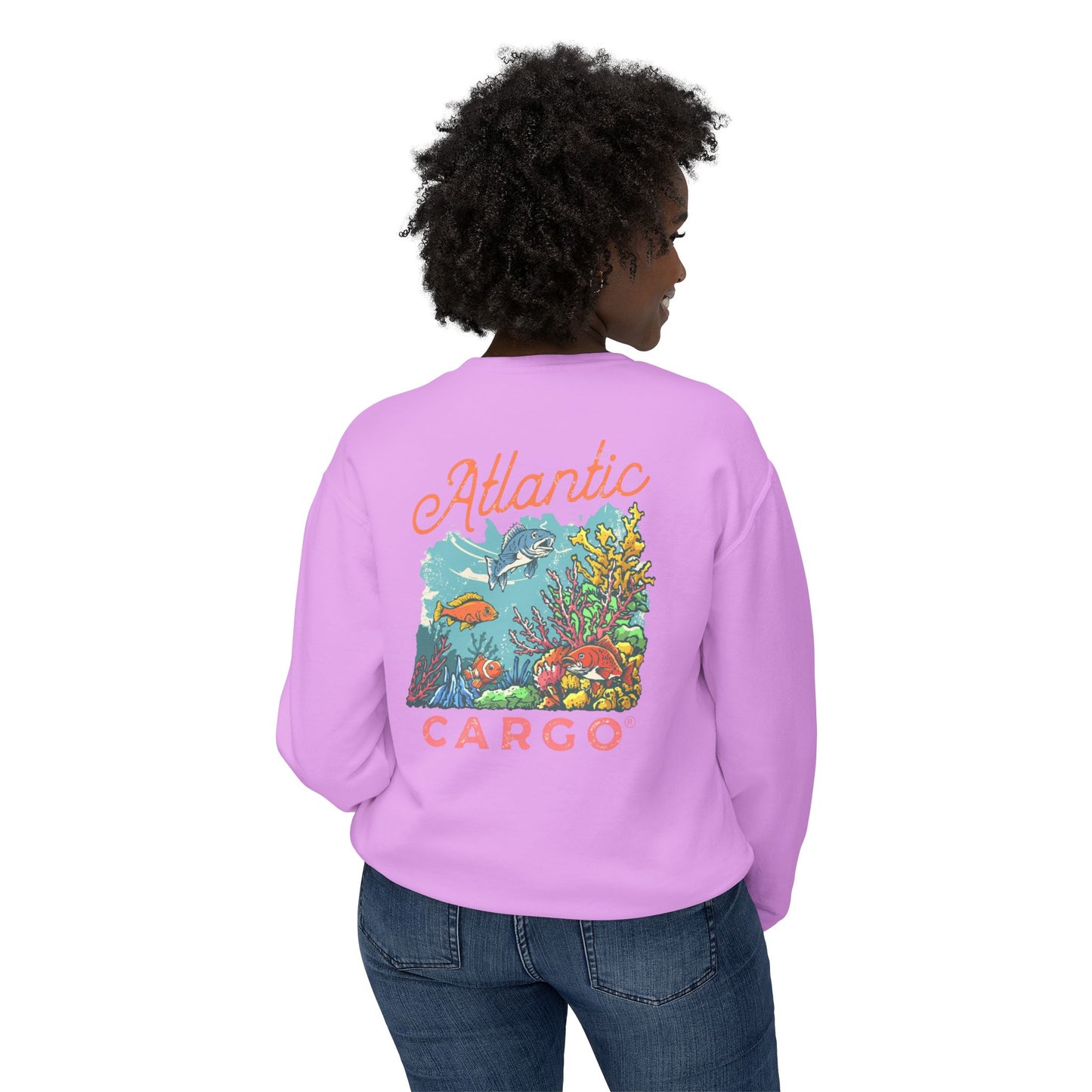 Crewneck Sweatshirt - Atlantic Cargo Coral Print