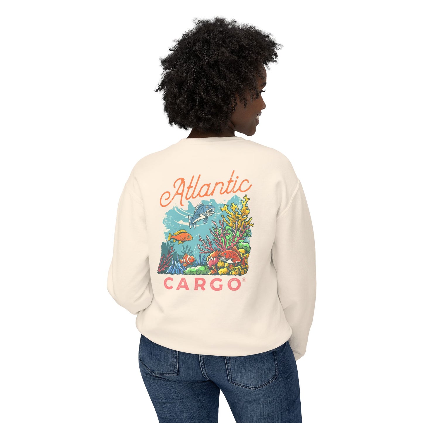 Crewneck Sweatshirt - Atlantic Cargo Coral Print