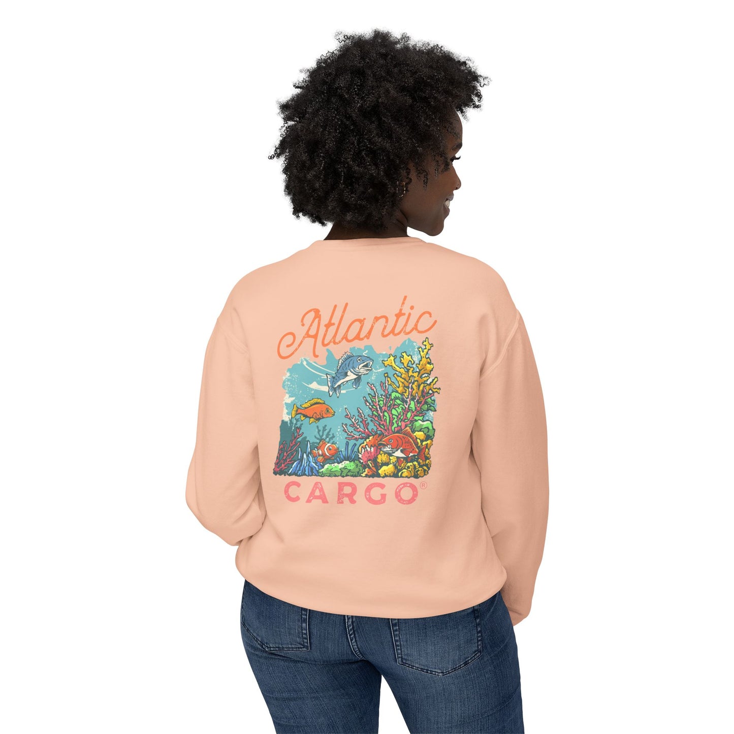 Crewneck Sweatshirt - Atlantic Cargo Coral Print